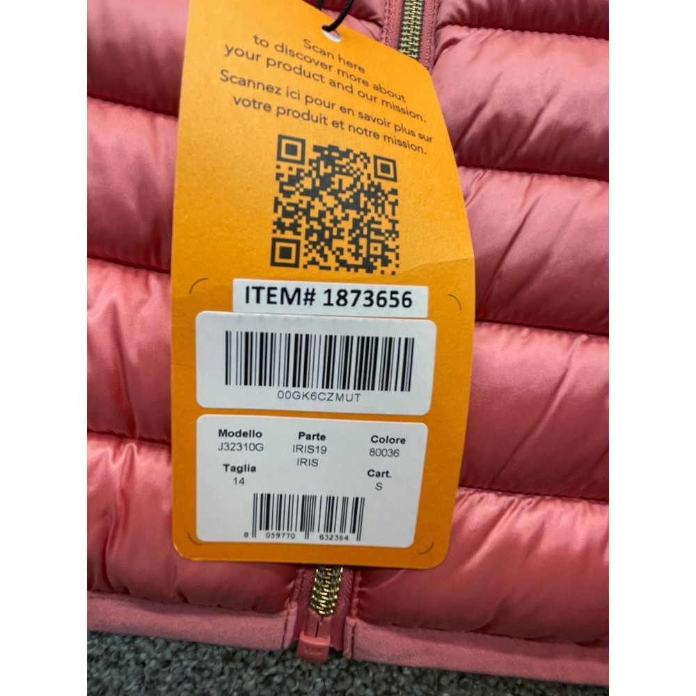 Save The Duck Puffer Jacket Kids 14 Pink NEW Hooded Quilted J32310G